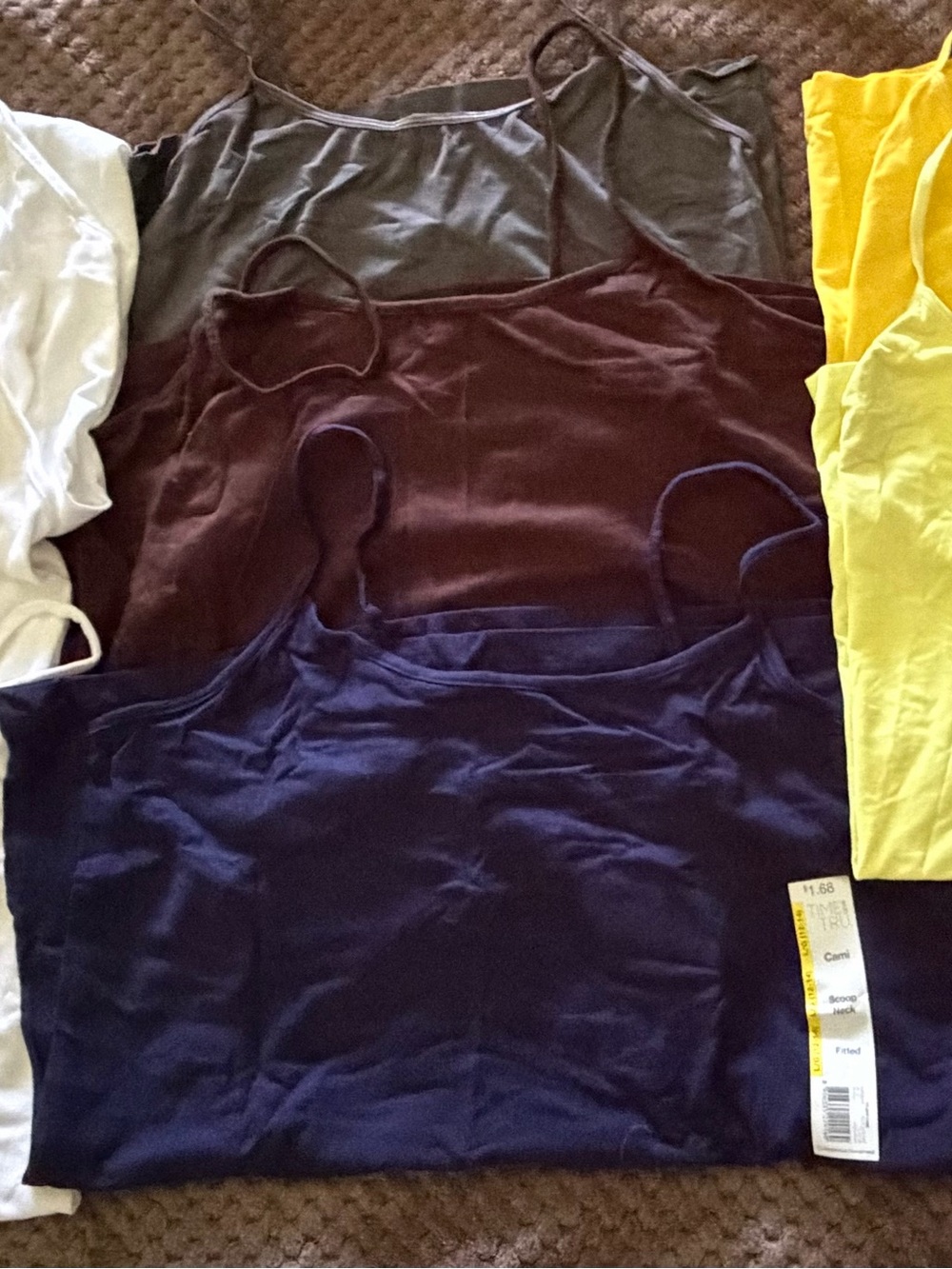 Women’s Spaghetti Strap Cami Tank Top - set of 8, variety of colors.